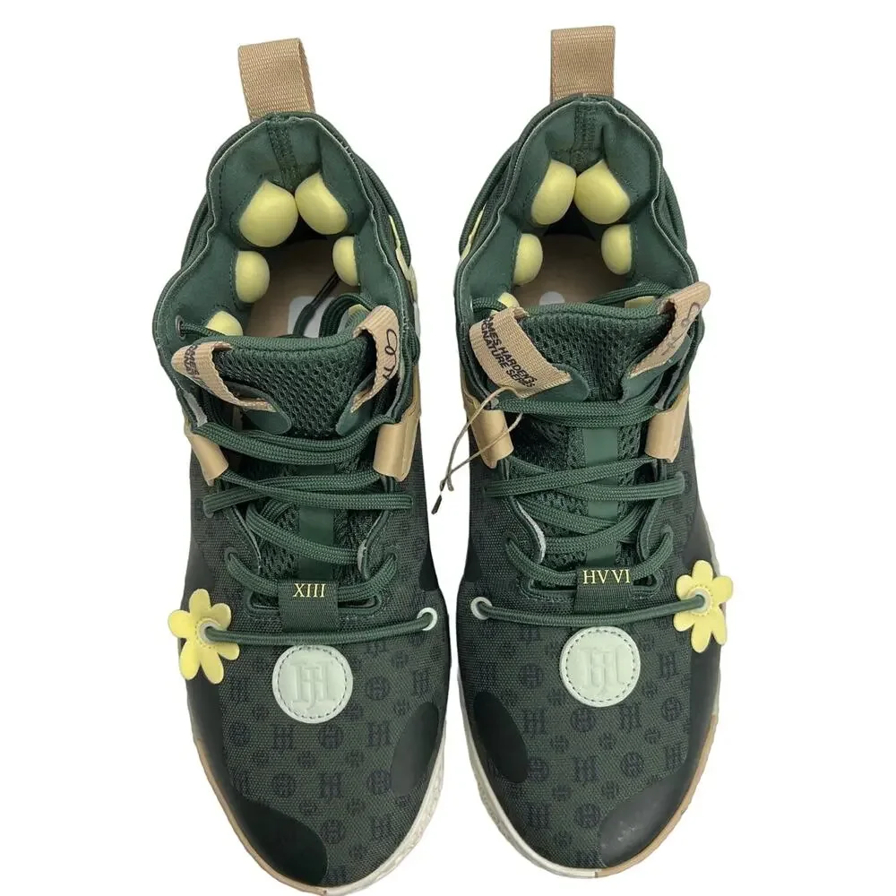 Adidas Men's Harden Vol. 6 Basketball Shoes Green Yellow Brown V6 Size 6 New